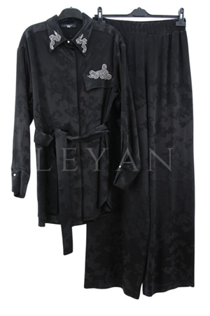 My312 Taşlı Jakarlı Takım- LYN03629 Siyah