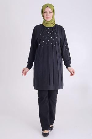 Behrem Örme Lyocell Tunik- LYN03682 Siyah