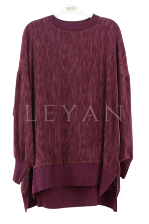 Nuss Ribanalı Qupra Tunik- LYN03491 Bordo
