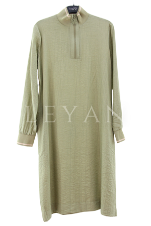 Armine Trend Kolu Ribanalı Çilek Tunik- LYN03726 Yeşil