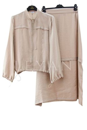 Orhan Store Büzgü Detaylı Takım- LYN03750 Vizon