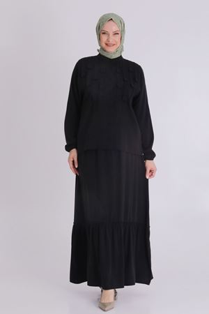 Behrem Dikiş Detaylı Takım- LYN03790 Siyah