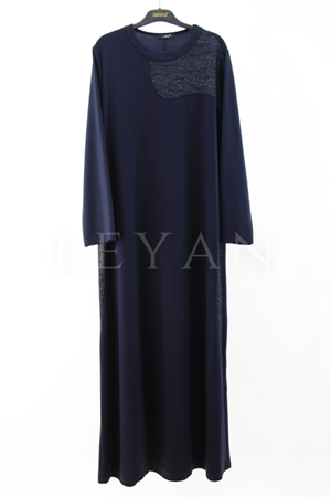 Defrina Dantel Detaylı Elbise- LYN03865 Lacivert