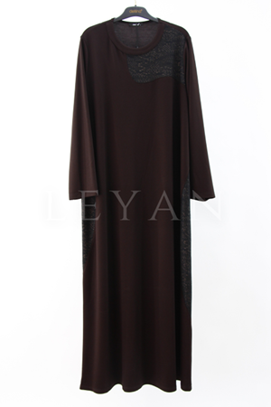 Defrina Dantel Detaylı Elbise- LYN03865 Kahve