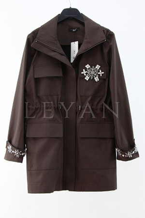 My312 Taş Detaylı Kap- LYN03891 Kahve