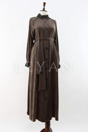 Orhan Store Ribana Detaylı Qupra Ferace- LYN03857 Kahve