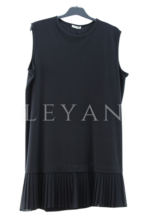 Dule Pilise Detaylı Kolsuz İçlik- LYN03992 Siyah