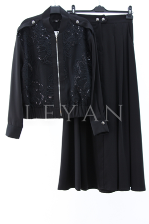 My312 Dantel Detaylı Takım- LYN03899 Siyah