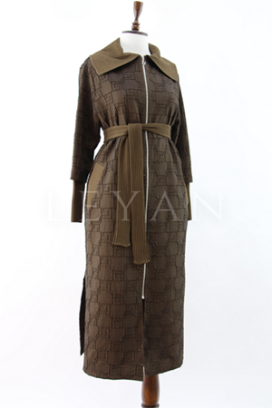 Nuss Ribana Detaylı Brokar Kap- LYN03854 Kahve