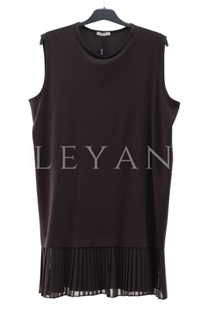 Dule Pilise Detaylı Kolsuz İçlik- LYN03992 Kahve