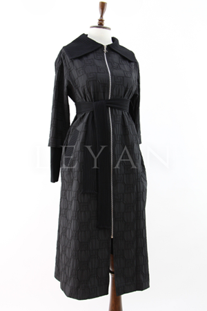 Nuss Ribana Detaylı Brokar Kap- LYN03854 Siyah