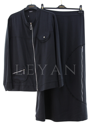 Defrina Fermuar Detaylı Takım- LYN03870 Siyah