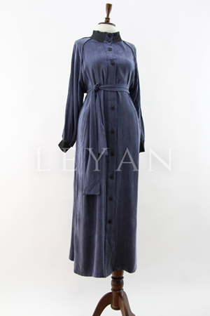 Orhan Store Ribana Detaylı Qupra Ferace- LYN03857 Lacivert