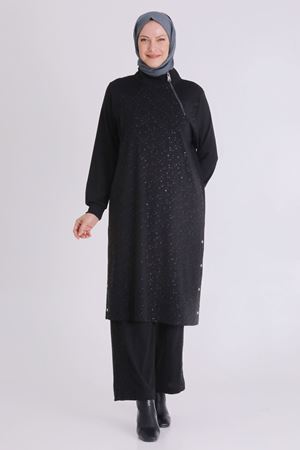 Behrem Çıtçıt Detaylı Takım- LYN03903 Siyah