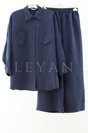 Nuss Çizgili Tensel Takım- LYN03858 Lacivert