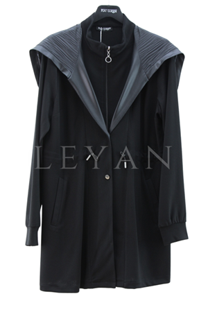 Fuat Gürşen Yaka Detaylı Kap- LYN03942 Siyah