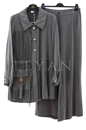 Orhan Store Paraşüt Detaylı Takım- LYN03928 Gri