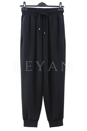 Sentez Ninova Paçası Lastikli Pantolon- LYN03977 Siyah