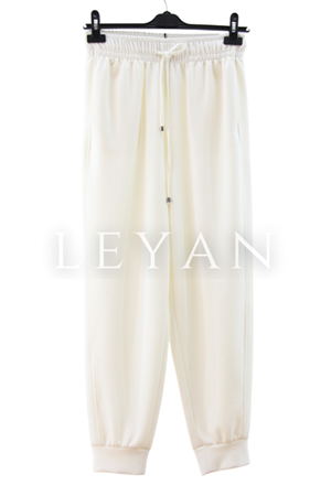 Sentez Ninova Paçası Lastikli Pantolon- LYN03977 Beyaz