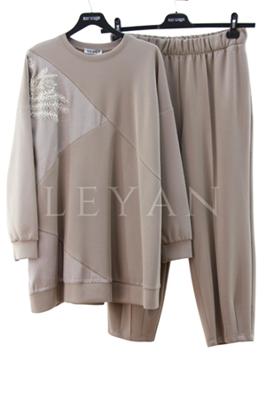 Fuat Gürşen İşleme Detaylı Takım- LYN03941 Bej