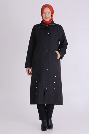 Behrem Çıtçıt Detaylı Kapitone Kap- LYN03996 Siyah