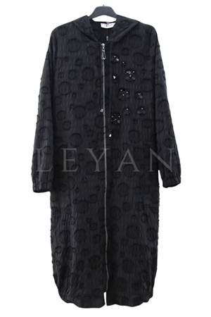 Dule Puantiyeli Astarlı Kap- LYN03982 Siyah