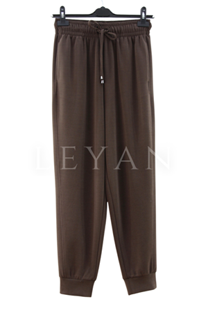 Sentez Ninova Paçası Lastikli Pantolon- LYN03977 Kahve