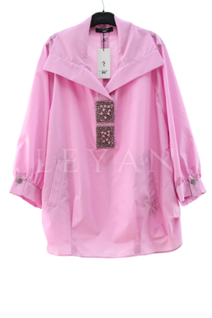 My312 Taş Detaylı Tunik- LYN03896 Pudra