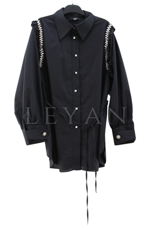 My312 Omzu Taşlı Tunik- LYN03894 Siyah