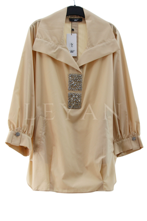 My312 Taş Detaylı Tunik- LYN03896 Bej