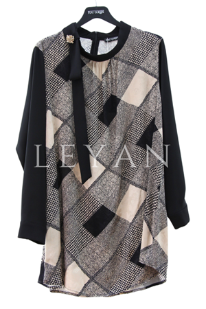 Fuat Gürşen Yakası Fularlı Tunik- LYN04041 Orjinal