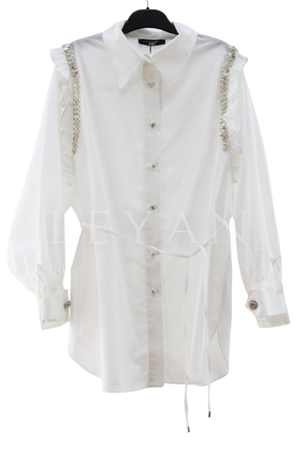 My312 Omzu Taşlı Tunik- LYN03894 Ekru