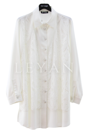 Fuat Gürşen Güpür Detaylı Tunik- LYN03935 Ekru