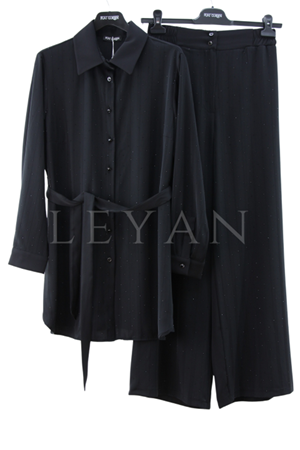 Fuat Gürşen Taş Baskılı Takım- LYN03948 Siyah