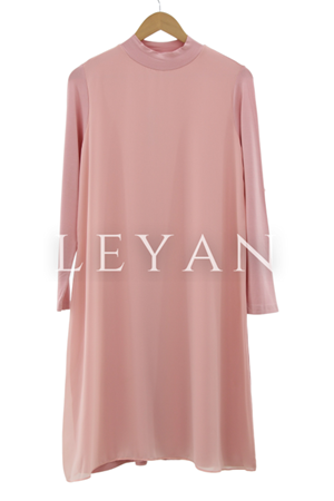 Önü Şifon Detaylı Penye Uzun Kollu İçlik- LYN01369  Pudra