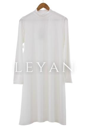 Önü Şifon Detaylı Penye Uzun Kollu İçlik- LYN01369  Ekru