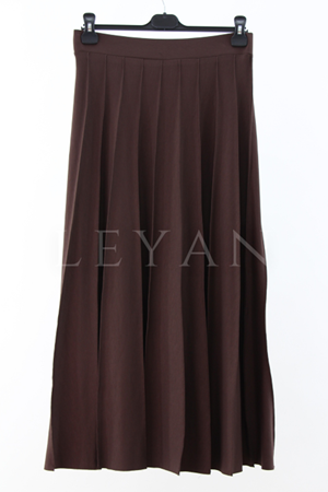 My312 Nervürlü Etek- LYN04042 Kahve
