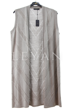 Mutlu Ertan Uzun Verev Yelek- LYN04050 Koyu Vizon