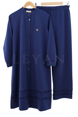 Püskül Detaylı İkili Takım- LYN03278 Saks