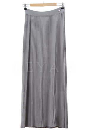 Triko Piliseli Etek- LYN03176 Gri