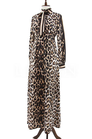 Orhan Store Leopar Desenli Elbise- LYN03333 Leopar