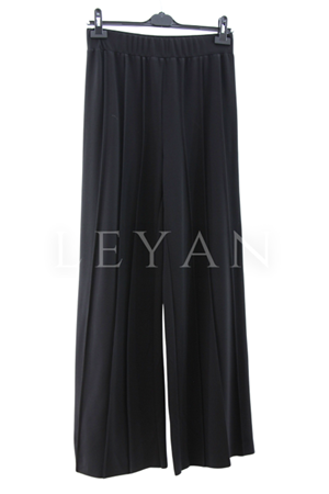 Sentez Liyora Geniş Paça Örme Pantolon- LYN04007 Siyah