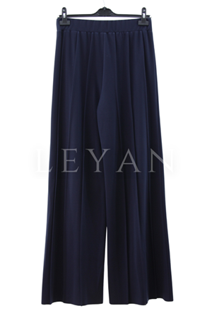 Sentez Liyora Geniş Paça Örme Pantolon- LYN04007 Lacivert