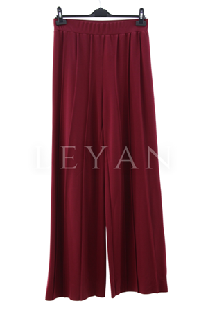 Sentez Liyora Geniş Paça Örme Pantolon- LYN04007 Bordo
