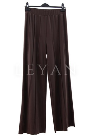 Sentez Liyora Geniş Paça Örme Pantolon- LYN04007 Kahve