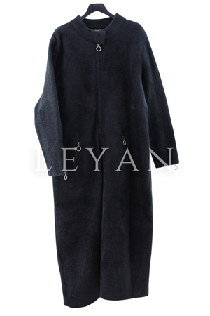 Mutlu Ertan Astarlı Angored Fermuarlı Pardesü- LYN04082 Siyah