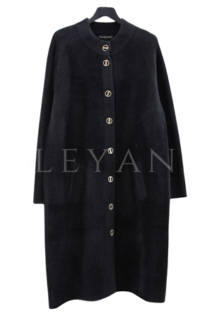 Mutlu Ertan Angored Kombinli Düğmeli Pardesü- LYN04084 Siyah