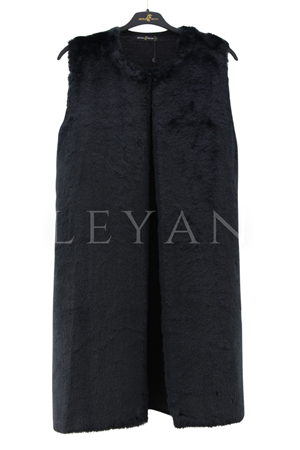 Mutlu Ertan Peluş Yelek- LYN04086 Siyah