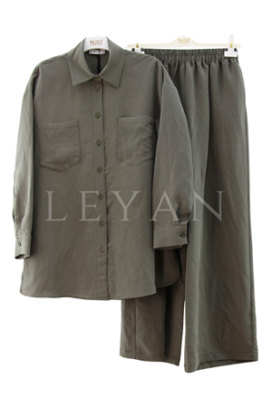 Nuss Çizgili Tensel Takım- LYN03858 Haki