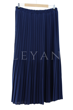 Astarlı Piliseli Etek- LYN04091 Lacivert